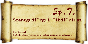 Szentgyörgyi Tibériusz névjegykártya